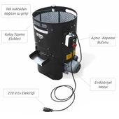 Kadıoğlu Pratiko Cks40 Ev Tipi Ceviz Soyma Makinesi 40 Litre - 2