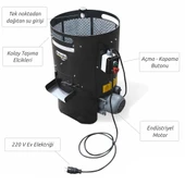 Kadıoğlu Pratiko Cks40 Ev Tipi Ceviz Soyma Makinesi 40 Litre thumbnail 2