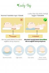 Kafa Yastığı Pembe Bebek Kafa Yastığı, Düz Kafa Yastık, Bebek Yastığı, Organik Pamuk Kumaş - 2