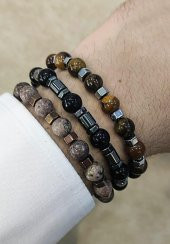 Captiva Stell 3.lü Set Doğaltaş Erkek Bileklik Seti - 1