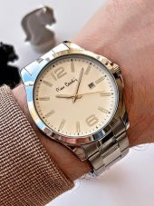 800411F02Z Pierre Cardin Çelik Kordon Erkek Kol Saati 30 Mt Su Gecirmez Kaplan Gözü Bileklik Hediye thumbnail 1