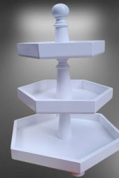 Hobi Adn 90248 Dekoratif Sunumluk Kuruyemişlik MDF Parlak Beyaz MODEL El Yapım - 5