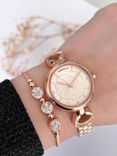 RES-1448.F Bronz Kaplama Bayan Kol Saati 2 Yıl Garantili Özel Seri Kararma Renk Atma Yapmaz thumbnail 1