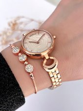 RES-1448.F Bronz Kaplama Bayan Kol Saati 2 Yıl Garantili Özel Seri Kararma Renk Atma Yapmaz thumbnail 2