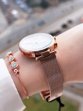 NS.891.291 Tom Jones Çelik Kordon Renk Atmaz 30 Mt Su Geçirmez Kadın Kol Saati - 2