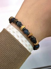 Doğal Taş Yeşim-Lapis-Dumanlı Kuvars-Doğal Enerji Bilekliği - 1