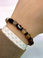 Doğal Taş Unisex Tılsım Bilekliği Azurit,Hematit, Kristal Kuvars Taşı Doğaltaş Bileklik - 1
