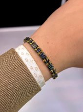 NS.EKB.43 Wave Serisi Hematit Taş Makrome Örgülü Ayarlanabilir Bileklik - 1