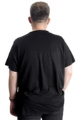 Mode XL Büyük Beden Erkek T-Shirt Flam Yaka Basic 20035 Siyah - 4