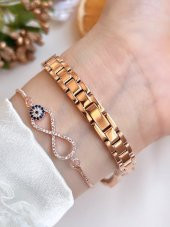 BLKT.2.616 Revello Elite Model Bronz/Rose Özel Renk 30 Mt Su Geçirmez+Bileklik Lady Wristwatch - 4