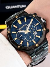 BLKT.2.631 Quantum 10 Atm Su Geçirmezlik Çelik Kordon Kararma Renk Atma Yapmaz Kol Saati+Bileklik thumbnail 1