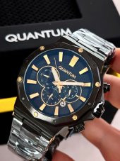 BLKT.2.631 Quantum 10 Atm Su Geçirmezlik Çelik Kordon Kararma Renk Atma Yapmaz Kol Saati+Bileklik thumbnail 2