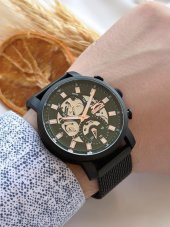 BLKT.2.702 Çelik Kordon Yeşil Kadran Kararmaz Renk Atmaz Yapmaz Fonksiyonları Aktif Erkek Kol Saati thumbnail 3