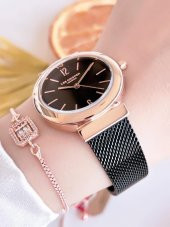 BLKT.2.717 Lee Cooper Elite Seri Çelik Kordonlu 3 Atm Suya Dayanıklı Kadın Kol Saati+Bileklik thumbnail 2