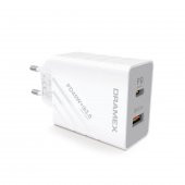 Dramex DPQ45B Platınum Usb+Type-C Dual Port Pd 45W Süper Hızlı Şarj Adaptörü - 1