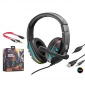 KR-GM104 RGB Işıklı Mikrofonlu Oyuncu Kulaklığı - 1