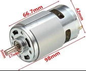 Rs775 Dc Motor 24V 15000 Rpm Rulmanlı Şarjlı Matkap Cnc Motor thumbnail 1
