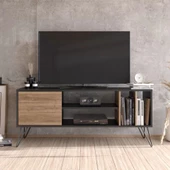 Mobilya Pratik Umaima TV ünitesi Ceviz-Siyah - 1