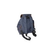 MEBES Kot Kumaş (Jean) Sırt Çantası 3 Cepli Lacivert-Siyah Garnili - 5