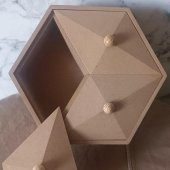 Hobi Adn 90251 Piramit Kutu Dekoratif Ahşap MDF HAM CNC Kesim El Yapım - 8