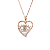 Gümüş Rose Kalp Göz Kadın Kolye SL5314 thumbnail 1