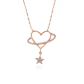 Gümüş Rose Kalp Yıldız Kadın Kolye  SL5313 thumbnail 1