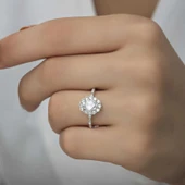 Gümüş Beyaz Oval Taşlı Kadın Yüzük  SL5469 thumbnail 9