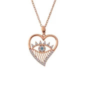 Gümüş Rose Kalp Göz Kadın Kolye SL5314 thumbnail 3