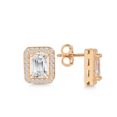 Gümüş Rose Beyaz Baget Taşlı Çivili Kadın Küpe SL5477 thumbnail 1