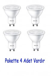 Philips Essential 4,7W (50W) Led Spot Ampul Beyaz 6500K - 4 Adet - 1