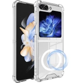 Gpack Samsung Galaxy Z Flip 5 Kılıf Wireless Şarj Özellikli Antishock Sert Silikon - 4