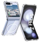 Gpack Samsung Galaxy Z Flip 5 Kılıf Wireless Şarj Özellikli Antishock Sert Silikon - 1