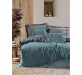 Cotton Box Folk Art Ranforce Çift Kişilik Nevresim Takımı Erna Petrol thumbnail 1