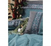 Cotton Box Folk Art Ranforce Çift Kişilik Nevresim Takımı Erna Petrol thumbnail 2