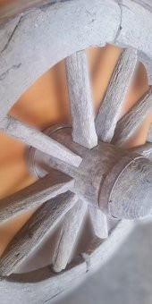 Hobi ADN 90252 Dekoratif At Arabası Tekeri 100 Yıllık Bahçe Aksesuarı El Yapım - 2