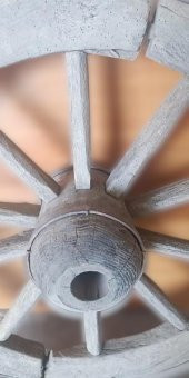 Hobi ADN 90252 Dekoratif At Arabası Tekeri 100 Yıllık Bahçe Aksesuarı El Yapım - 3