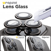 iPhone 15 Pro Max Kamera Lens Koruyucu Siyah Titanyum Kolay Uygulama Aparatlı - 3