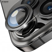 iPhone 15 Pro Max Kamera Lens Koruyucu Siyah Titanyum Kolay Uygulama Aparatlı - 4