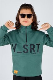 Erkek Çocuk Şardonlu Sweat Yeşil - 2