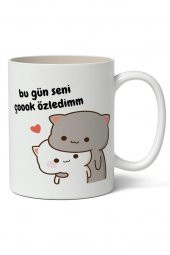 Bu Gün Seni Çok Özledim Baskılı Kupa Bardak Baskılı Kahve Kupa Bardak - 1