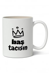 Baş Tacısın Baskılı Kupa Bardak Baskılı Kahve Kupa Bardak - 1