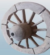 Hobi ADN 90253 dekoratif At ve Öküz Arabası Tekeri Bahçe Aksesuarı Ahşap El yapım - 5