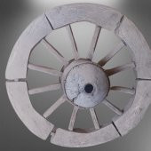 Hobi ADN 90253 dekoratif At ve Öküz Arabası Tekeri Bahçe Aksesuarı Ahşap El yapım - 6