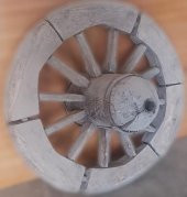 Hobi ADN 90253 dekoratif At ve Öküz Arabası Tekeri Bahçe Aksesuarı Ahşap El yapım - 7