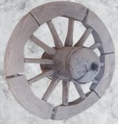 Hobi ADN 90253 dekoratif At ve Öküz Arabası Tekeri Bahçe Aksesuarı Ahşap El yapım - 8