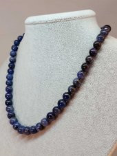Tanzanit Taşı Koyu Renk Kolye 8mm (Sabit Klipsli) - 1