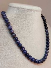 Tanzanit Taşı Koyu Renk Kolye 8mm (Sabit Klipsli) - 2