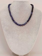 Tanzanit Taşı Koyu Renk Kolye 8mm (Sabit Klipsli) - 3