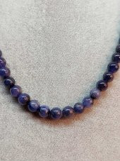 Tanzanit Taşı Koyu Renk Kolye 8mm (Sabit Klipsli) - 4
