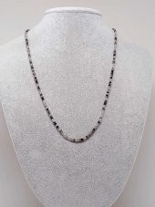 Rutil Kuvars Taşı Rondela Faset Kesim 2,5*1,5mm 1000 Ayar Gümüş İpli Kolye (Sabit Klipsli) thumbnail 1